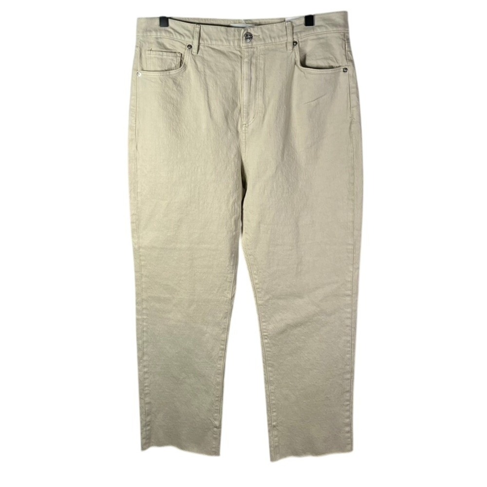 LOFT Made And Loved High‎ Waist Straight Crop Jeans Beige Size 30/10 NWT